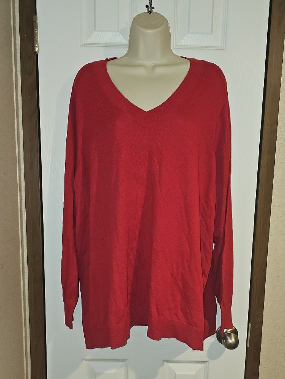 Terra & Sky Womens Plus Size 3X (24W-26W) V-Neck Fine Gauge Pullover Sweater New